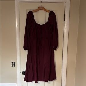 Elegant Burgundy Dress